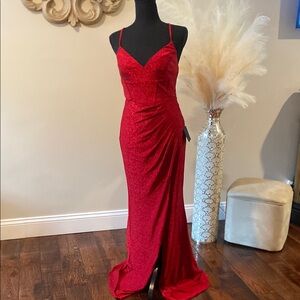 Lulu's Red Maxi Dress Elegant Evening Wear